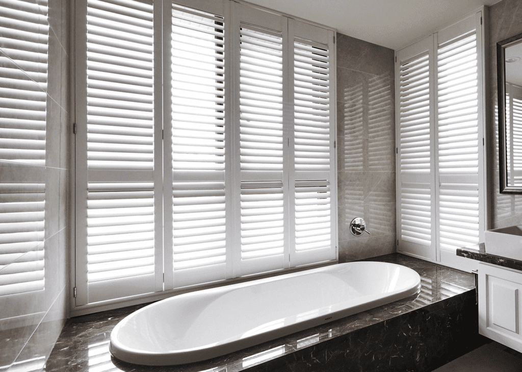plantation shutter in bathroom