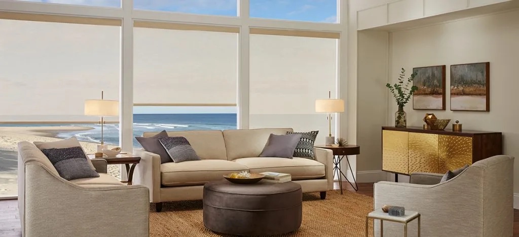 Living room roller shades