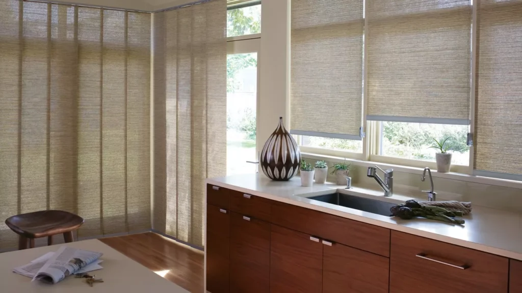 roller shades in kitchen